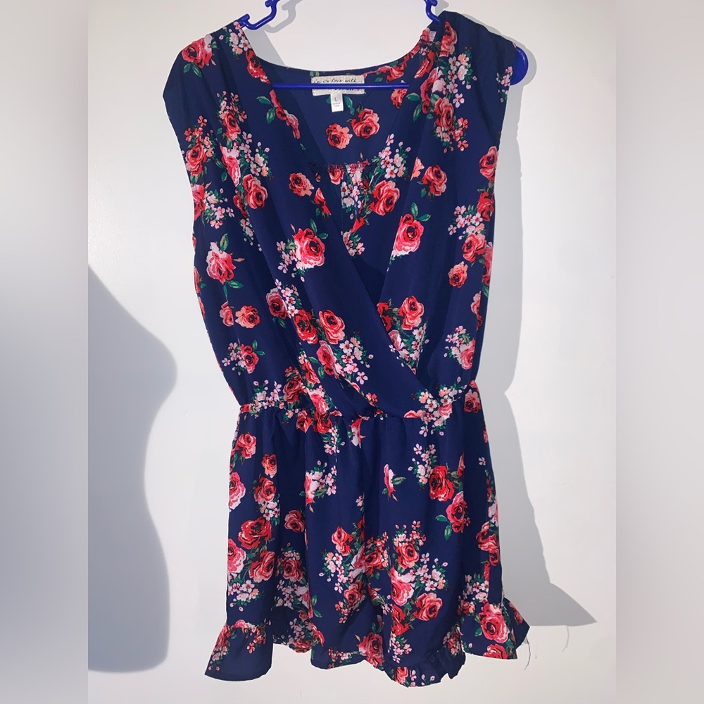 Floral Navy Romper